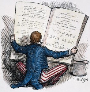 ‘The Electoral Vote: Now Let Us Look at It from Another Point of View’; illustration by Thomas Nast, 1876